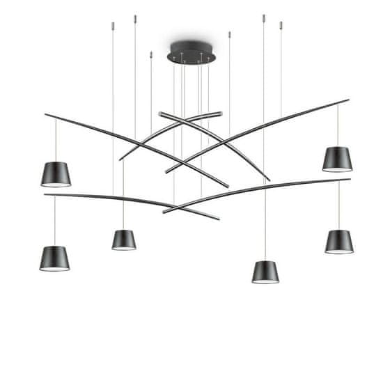 Ideal Lux LED Závěsné svítidlo Ideal Lux Fish SP6 nero 196992 černé 160cm