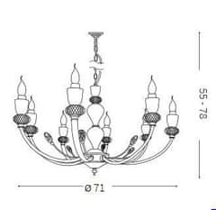 Ideal Lux Závěsné svítidlo Ideal Lux Vanity SP8 206622 E14 8x40W 71cm