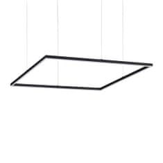 Ideal Lux LED Závěsné svítidlo Ideal Lux ORACLE SLIM D90 SQUARE BK 3000K 259208 51W 4100lm 3000K IP20 85cm hranaté černé