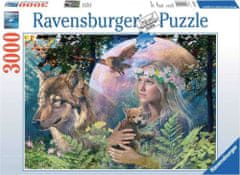 Ravensburger Puzzle Lesní paní - Vlk ve svitu měsíce 3000 dílků