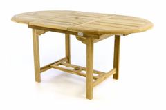 Greatstore Zahradní jídelní stůl z týkového dřeva DIVERO - 120/170 cm