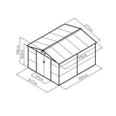 G21 zahradní domek GAH 884 - 277 × 319 cm, hnědý - zánovní