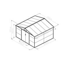 G21 zahradní domek GAH 1085 - 340 × 319 cm, hnědý - zán