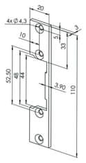 Assa Abloy LRF110 - lišta krátká k zámkům FAB Profi