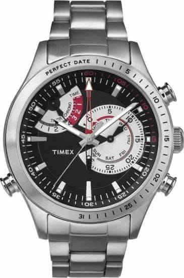 Timex Timex Intelligent Quartz Chrono Timer TW2P73000, s ocelovým řemínkem