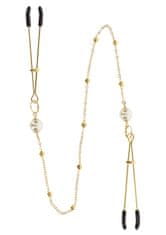 taboom TABOOM Nipple Play Tweezers Pearl & Deluxe Chain (Gold)