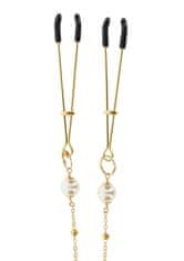 taboom TABOOM Nipple Play Tweezers Pearl & Deluxe Chain (Gold)