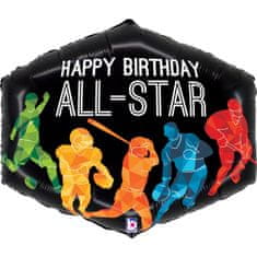 Grabo Fóliový balónek supershape Happy Birthday All Star Sport 76cm