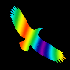 Traiva Silueta dravce z holografické fólie Fantasy rainbow, proti narážení ptáků do skla Silueta dravce z holografické folie Fantasy rainbow (65 x 150 mm tl.0,065 mm) - kód: 24607