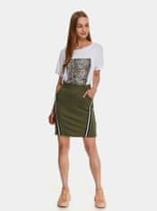 Top Secret Zelená pouzdrová sukně s lampasem TOP SECRET XL