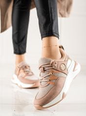 Vinceza Praktické tenisky růžové dámské bez podpatku + Ponožky Gatta Calzino Strech, odstíny růžové, 37