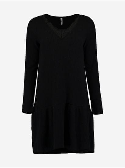 Haily´s Černé svetrové šaty s krajkou Hailys Lacy