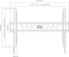 GoGEN XL držák pevný, pro úhlopříčky 37" až 70", černá