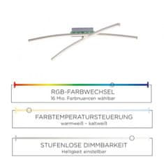 PAUL NEUHAUS LEUCHTEN DIREKT is JUST LIGHT LED stropní svítidlo, ocel, dálkový ovladač, stmívatelné, RGB, CCT 2700-5000K