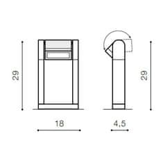 AZZARDO LED Venkovní sloupkové svítidlo AZzardo Frame spike bright grey AZ2129 8W 800lm 3000K IP54 29cm světle šedé