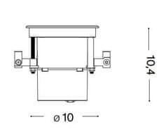 Ideal Lux LED Venkovní zápustné svítidlo Ideal Lux TAURUS 05W 277004 5,5W 430lm 3000K IP67 19,5cm ocelové