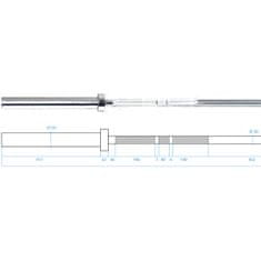 HMS Premium olympijská osa GO450 220 cm x 50 mm