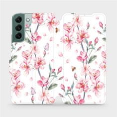 Mobiwear Flip pouzdro na mobil Samsung Galaxy S22 Plus - M124S Růžové květy