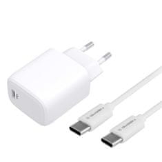 GoGEN Nabíječka do sítě ACHPD 120, 1× USB-C (20W) + USB-C/USB-C kabel 1 m GOGACHPD120CW, bílá