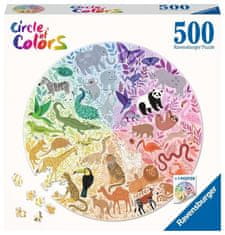 Ravensburger Kulaté puzzle Kruh barev: Zvířata 500 dílků