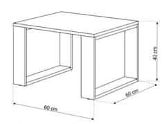 Homlando Konferenční stolek LUCA 60 x 60 cm beton