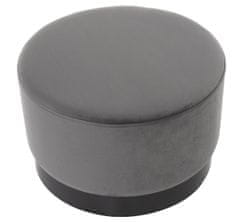 Miloo Home Pouffe Nuevo Nero 55X35Cm Velvet Lt Grey