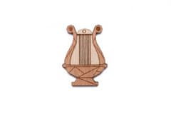 BeWooden Brož Lyre hnědá One size