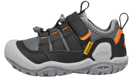 KEEN dětská outdoorová obuv Knotch Hollow steel grey/safety orange 1025884/1025881 šedá 25/26