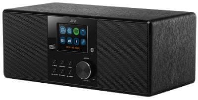 radiopřijímač jvc ra-e981b dálkový ovladač Bluetooth technologie wifi připojení spotify connect dobrý zvuk sluchátkový výstup mobilní aplikace pro ovládání budík sleep snooze dab plus tuner