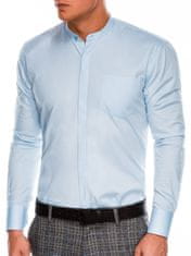 OMBRE Ombre Pánská elegantní košile s dlouhým rukávem K307 - blankytně modrá - S