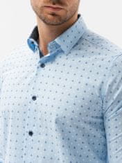 OMBRE Ombre Pánská košile s dlouhým rukávem K314 - blankytná - M