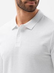 OMBRE Ombre Pánská tričko s dlouhým rukávem bez potisku L132 - bílá - XXL