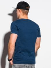 OMBRE Pánské tričko bez potisku S1369 - tmavě nebesky modrá - L