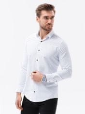 OMBRE Ombre Pánská košile s dlouhým rukávem - bílá K616 - S