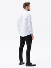 OMBRE Ombre Pánská košile s dlouhým rukávem - bílá K616 - XL