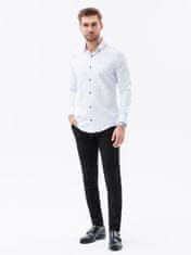 OMBRE Ombre Pánská košile s dlouhým rukávem - bílá K616 - L