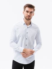OMBRE Ombre Pánská košile s dlouhým rukávem - bílá K616 - L