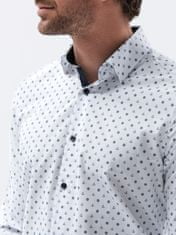 OMBRE Ombre Pánská košile s dlouhým rukávem K314 - bílá - XXL