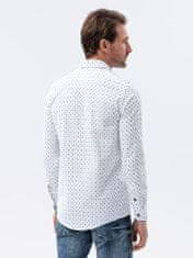 OMBRE Ombre Pánská košile s dlouhým rukávem K314 - bílá - XXL