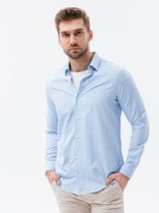 OMBRE Ombre Pánská košile s dlouhým rukávem K621 - světle nebesky modrá - M