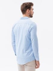 OMBRE Ombre Pánská košile s dlouhým rukávem K621 - světle nebesky modrá - L