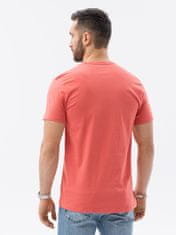 OMBRE Pánské tričko bez potisku S1370 - korálová - L
