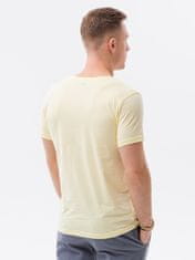 OMBRE Ombre Pánské tričko bez potisku S1369 - světle žlutá - XL