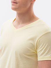 OMBRE Ombre Pánské tričko bez potisku S1369 - světle žlutá - XL
