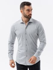 OMBRE Pánská košile s dlouhým rukávem K540 - šedá - L