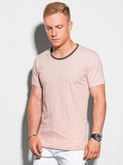 OMBRE Ombre Pánské tričko bez potisku S1385 - broskvová - XL