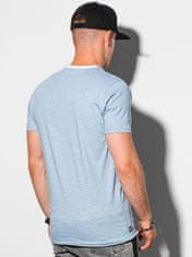 OMBRE Ombre Pánské tričko bez potisku S1385 - světle nebesky modrá - XXL