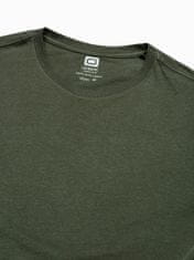 OMBRE Pánské tričko bez potisku S1370 - khaki - XXL