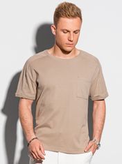 OMBRE Ombre Pánské tričko bez potisku S1386 - popelavá - L