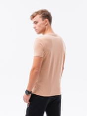 OMBRE Ombre Pánské tričko bez potisku S1370 - béžová - XL